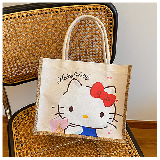 Sanrio- Large Linen Bag (Hello Kitty)